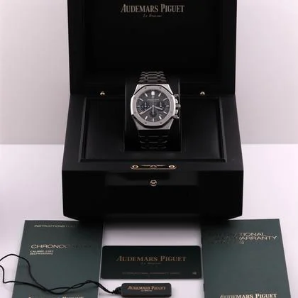 Audemars Piguet Royal Oak Chronograph 41mm Titanium/Platinum Gray/Blue 500 Pieces 26331IP - Image 13