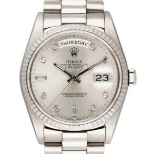 Rolex Day-Date 36 18239 President 18K White Gold Diamond Dial Mens Watch