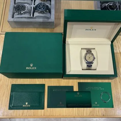 Rolex Oyster Perpetual 34 124200 34mm Beige Dial Circa 2025 Unworn Full Set - Image 7