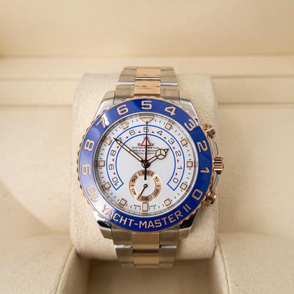 Rolex Yacht-Master II 44mm Blue Ceramic Bezel Steel/Everose Gold White Dial 116681 - Image 9