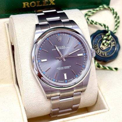 Rolex Oyster Perpetual 39 Grey Rhodium Dial 114300 + Box - Image 10