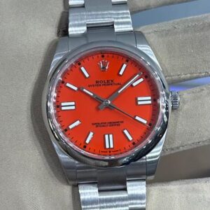 Rolex Oyster Perpetual 41 Coral Red Dial Stainless Steel 124300-0007