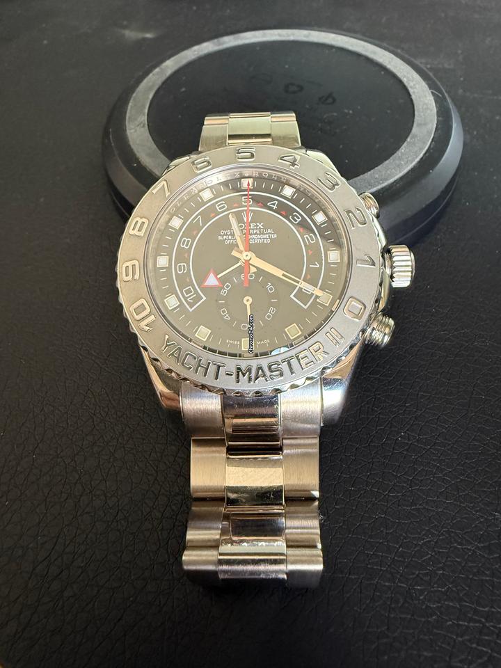 Rolex Yacht-Master II 18K White Gold with Black Dial 116689 Box and Papers - Image 3