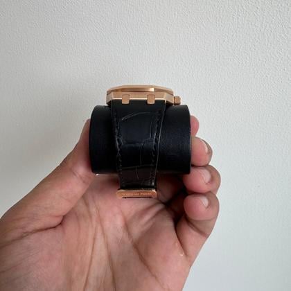 Audemars Piguet Royal Oak Dual Time Full set (incl. travel case) mint condition. - Image 12